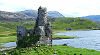 Ardvreck Castle with the ruins of Calda House in the distance